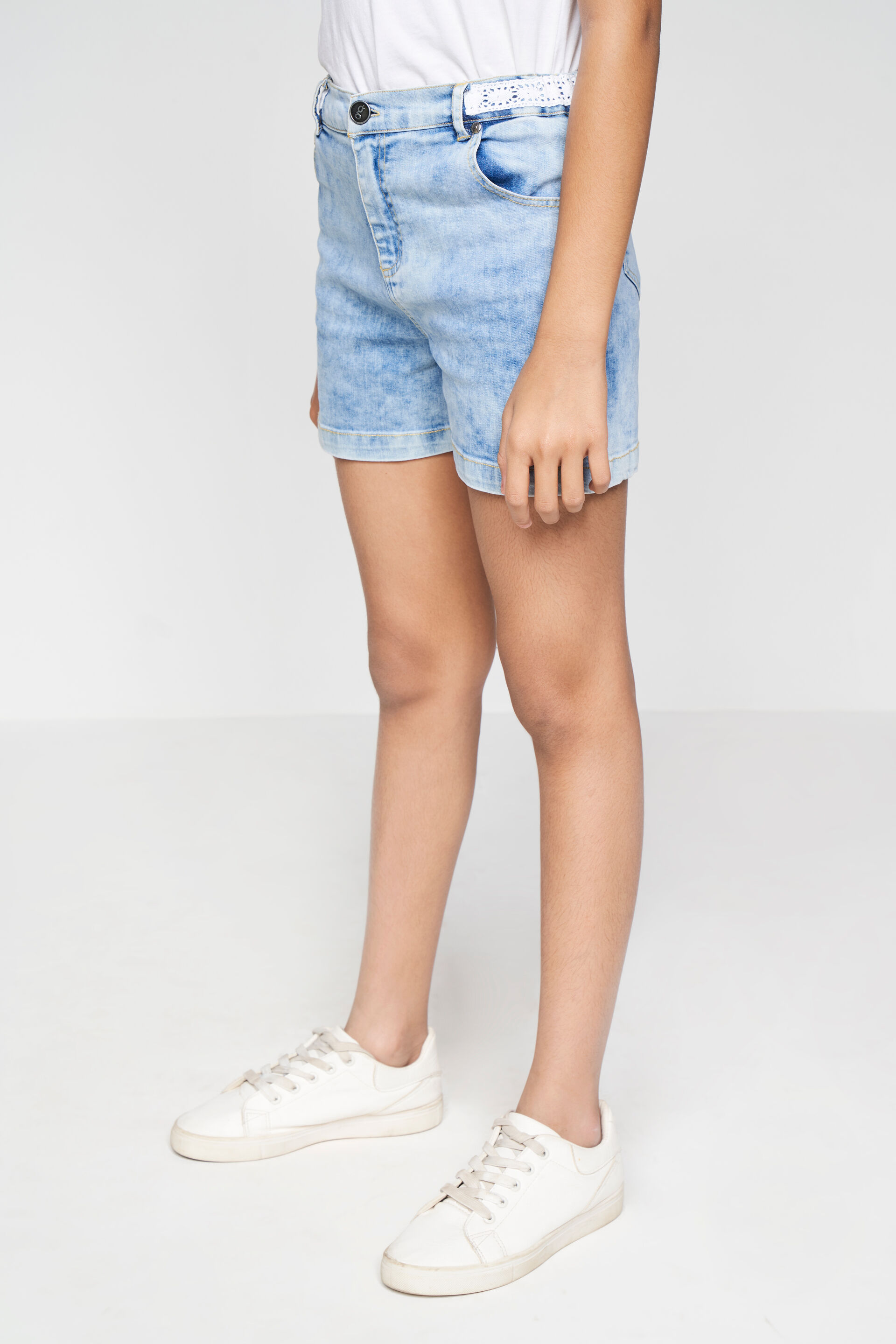 Light Blue Denim Shorts, Denim, image 3